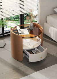 Modern Italian Round Bedside Table: Minimalist Design, Luxury & High-End Storage for Home Bedrooms - Buy online at  Vibe In Cart.