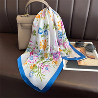 Square Satin Silk Scarf for Women, Casual All Seasons