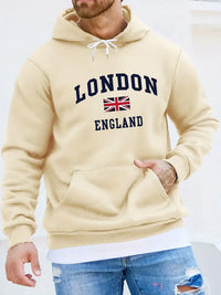 Men's autumn and winter casual and fashionable loose hooded sweatshirt, printed long-sleeved warm pullover - Buy online at  Vibe In Cart.