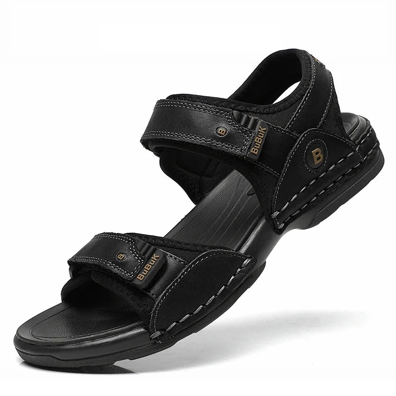 First-Layer Cowhide Men's Sports Sandals, Open-Toe Outdoor 防滑 Sandals, Casual Men's Shoes, Outdoor Fashion Beach Shoes, Li - Buy online at  Vibe In Cart.