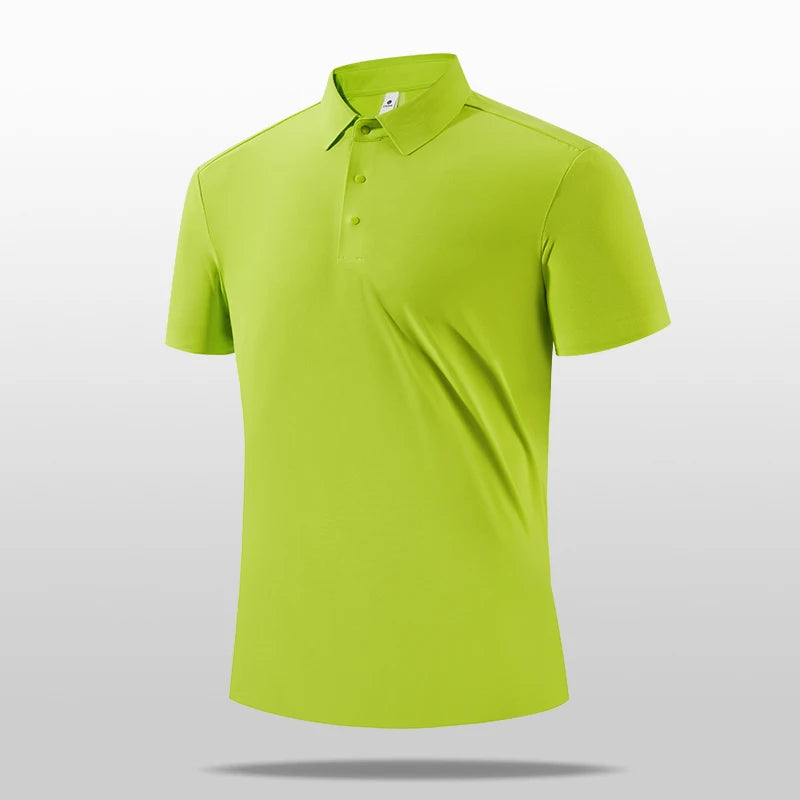 Men's Breathable Quick-Dry Polyester Elastane Polo Shirt For Sports