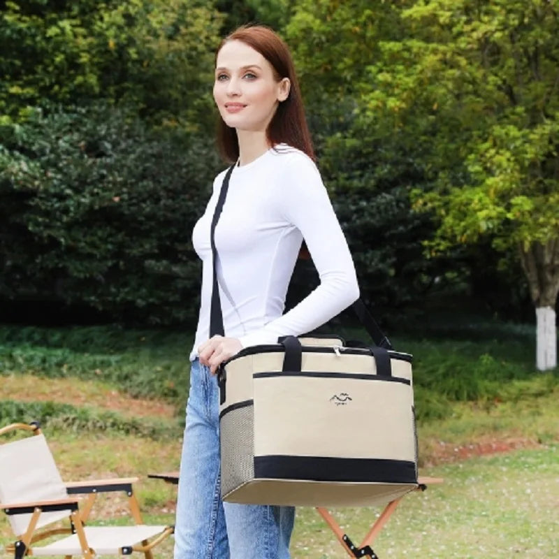 Rectangular Oxford Insulated Lunch Bag for Outdoor Use