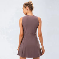 Tennis Dress Women With Separate Shorts Sleeveless Golf Sport Skirts Set with Pockets Training Running Fitness Female Badminton - Buy online at  Vibe In Cart.