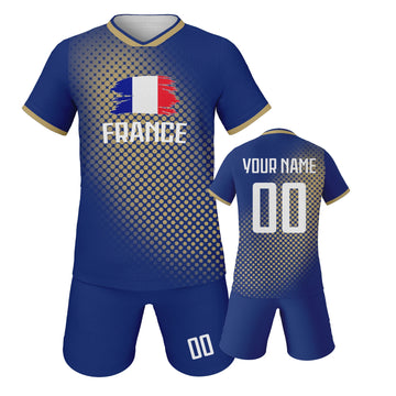 France Kids Football Jersey Custom Soccer Kit Youth Team Uniform Personalized Name Number Training Set Boys Girls Fans Gift - Buy online at  Vibe In Cart.