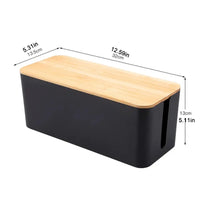 Rectangular Plastic Storage Box with Bamboo for Wires, 1 Piece