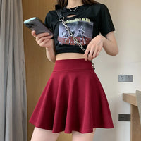 Summer Women's Skirts Fashion Sexy Mini Elastic Pleated Sun Skirts For School Girl Uniform Korean Black High Waist Tennis Skirts - Buy online at  Vibe In Cart.