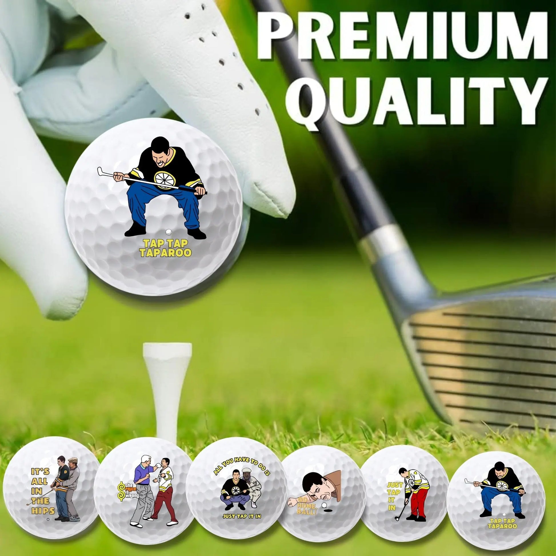 6 counts Funny Happy Gilmore Golf Balls Gift Set, Hilarious Novelty Golf Ball Set for Men, Dad,  Fun Golf  Accessories & Decor - Buy online at  Vibe In Cart.