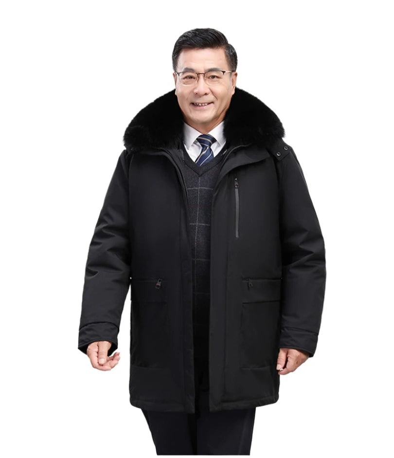 Canada Fashion Winter Jacket for Men Down Coat Parka Men's White Goose Down Jacket Long Padding Detachable Down Inner Liner H819 - Buy online at  Vibe In Cart.