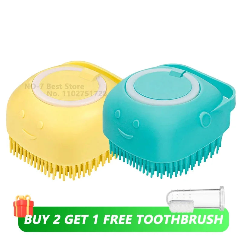 Dog Bath Brush Silicone Pet Shampoo Brush Soap Dog Scrubber Cat Massage Grooming Wash Comb Soft Rubber Puppy Clean Brush - Buy online at  Vibe In Cart.