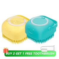 Dog Bath Brush Silicone Pet Shampoo Brush Soap Dog Scrubber Cat Massage Grooming Wash Comb Soft Rubber Puppy Clean Brush - Buy online at  Vibe In Cart.