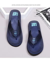 Men's Anti-Slip Breathable Beach Slippers Wide Strap Flat Heel