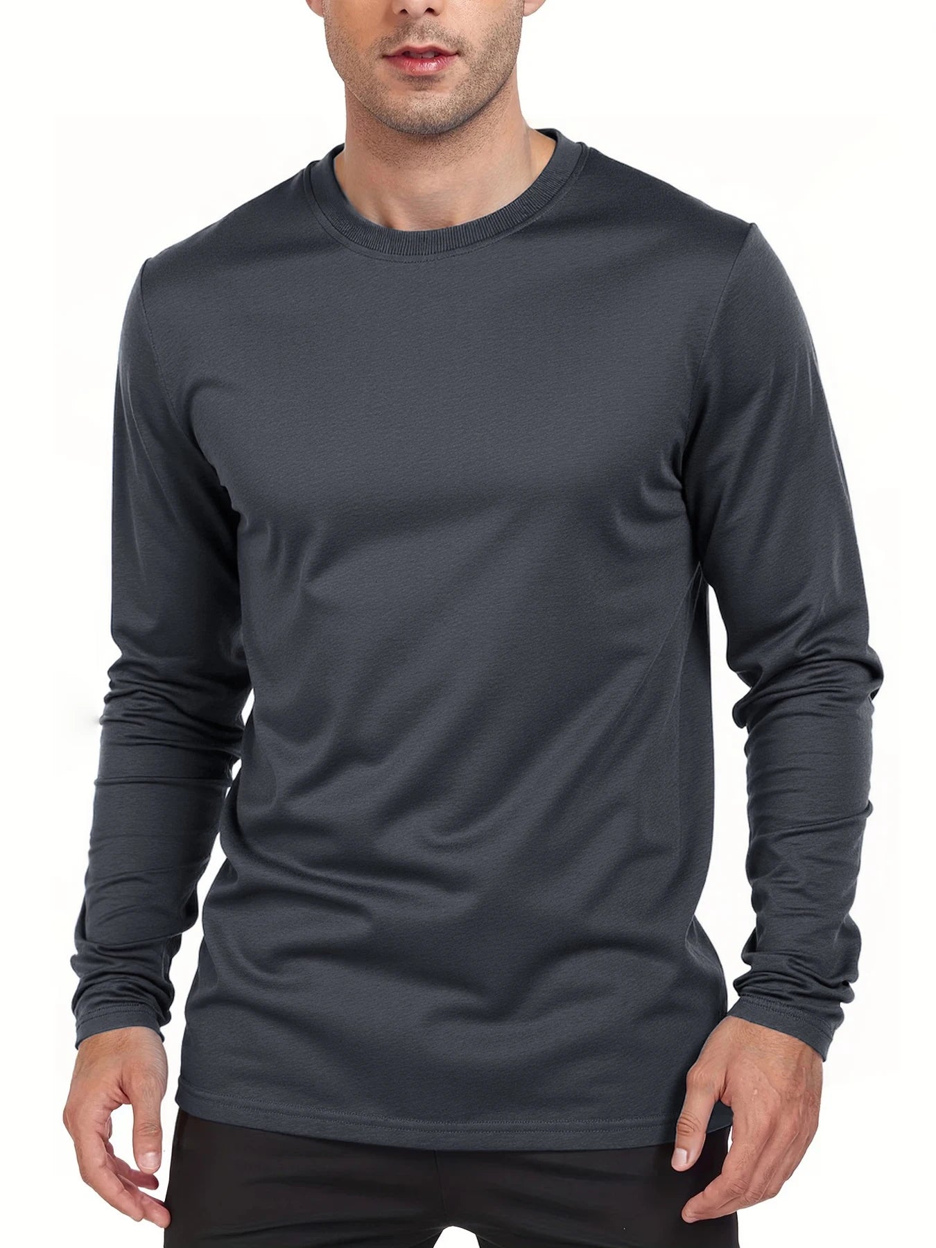 Spring Autumn Men‘s T-shirts Long Sleeve Casual Tops Solid Color High Quality Male T-Shirt Classic Men Clothing - Buy online at  Vibe In Cart.