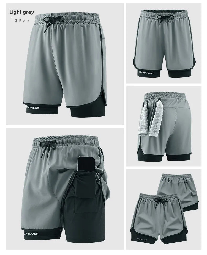 Men Running Shorts Gym Sports 2 in 1 Quick Dry Workout Training Gym Fitness Jogging Short Sweatpants Summer Hot Men Sportswear - Buy online at  Vibe In Cart.