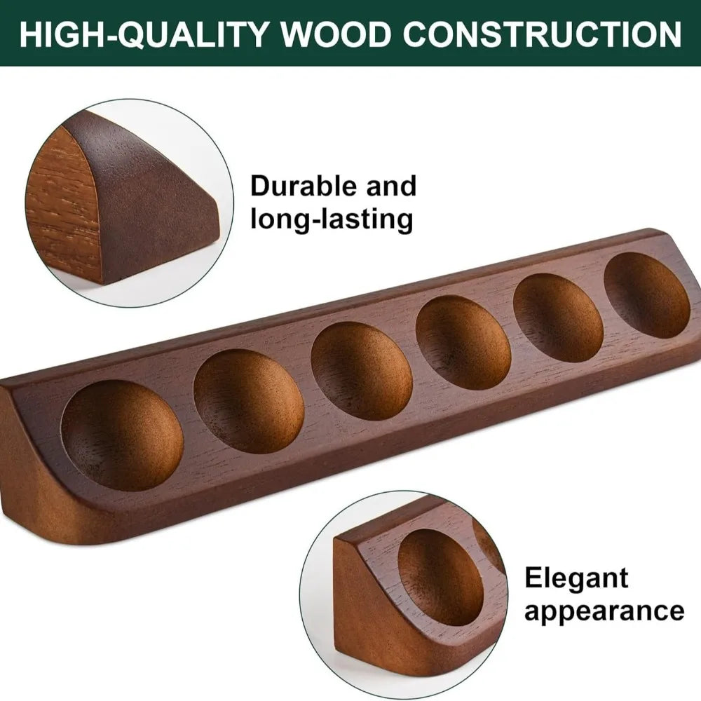Wooden Golf Ball Holder with 6 Slots for Wall Mount Display