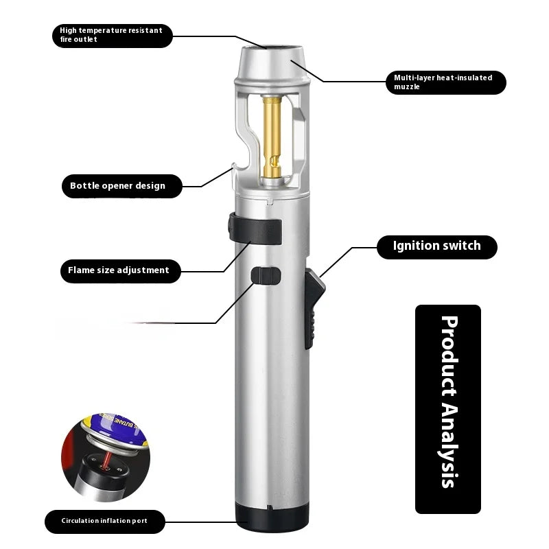 Powerful Metal Gas Lighter Windproof Kitchen Cooking Torch Flame Jet Barbecue Smoking Accessories Cigar Lighters Men's Gift - Buy online at  Vibe In Cart.
