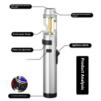 Powerful Metal Gas Lighter Windproof Kitchen Cooking Torch Flame Jet Barbecue Smoking Accessories Cigar Lighters Men's Gift - Buy online at  Vibe In Cart.