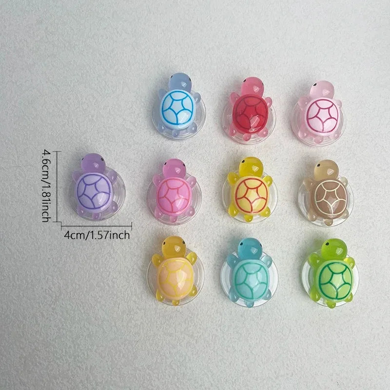 Luminous Plastic Turtle Phone Holder With Expanding Stand And Finger Grip