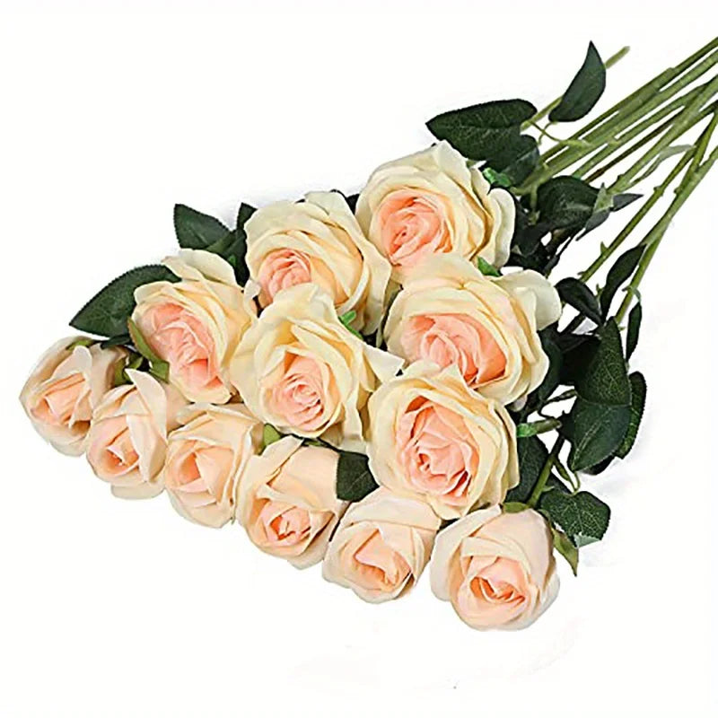 12pcs Realistic Artificial Rose Bouquet for Weddings, Birthdays, and More  for Floral Arrangements and Home Decor - Buy online at  Vibe In Cart.