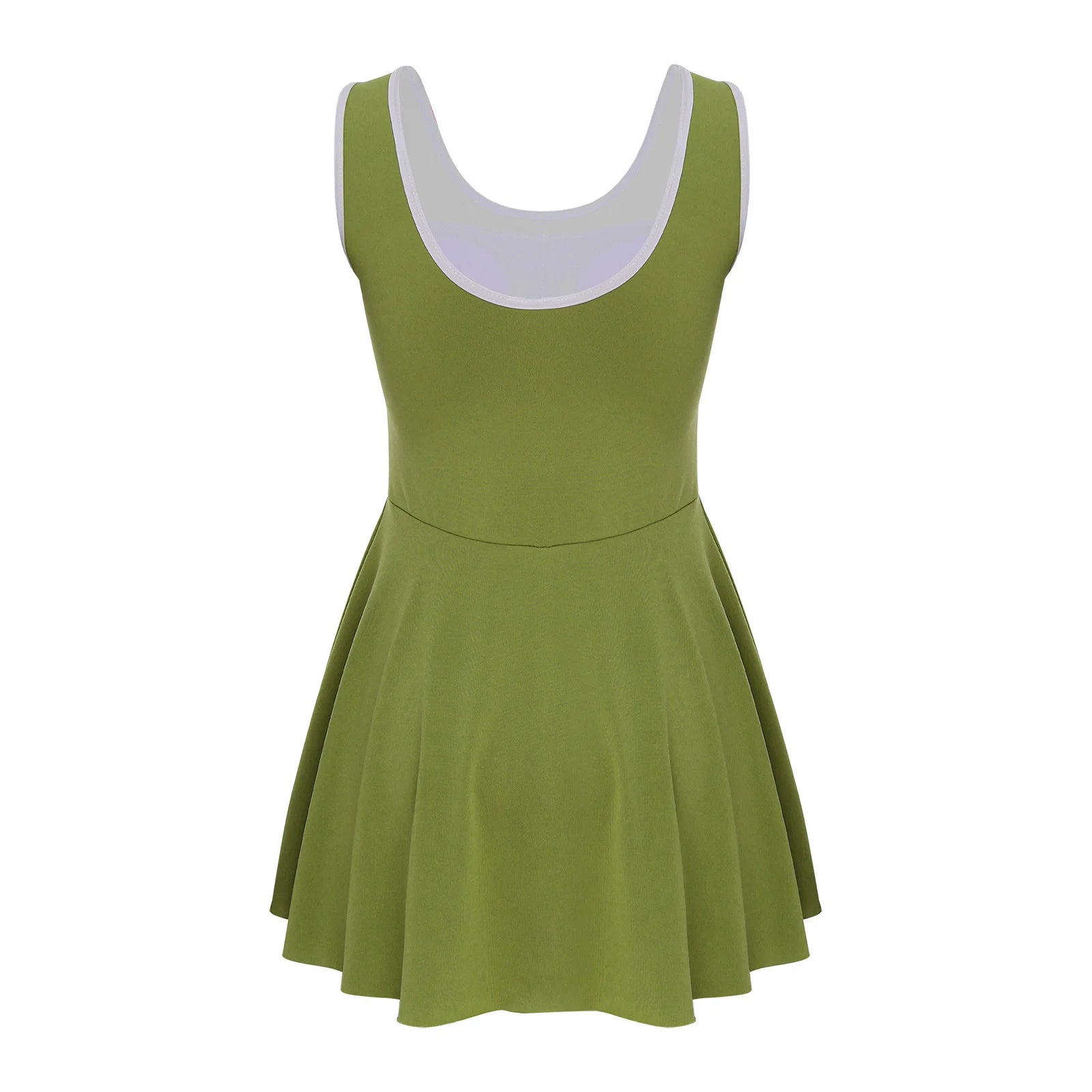 Sporty Style Girl Dress Children's Sleeveless Letter Print Sports Golf Tennis Workout Athletic Dress with Removable Chest Pads