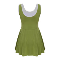 Sporty Style Girl Dress Children's Sleeveless Letter Print Sports Golf Tennis Workout Athletic Dress with Removable Chest Pads