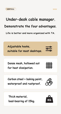 Telescopic Under Desk Metal Cable Management Tray for Home Office