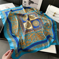 Women's 70x70cm Square Silk Scarf Shawl Headband