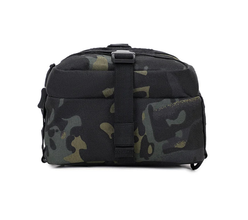 Men's Black Nylon Tactical Chest Bag with MOLLE System