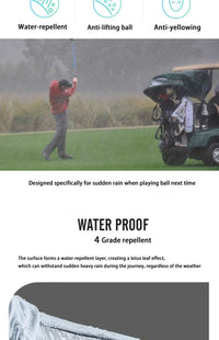 Hooded UV Waterproof Nylon Golf Jacket Unisex Foldable