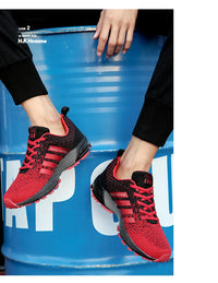 Men's Plus-Size Lace-Up Casual Sports Shoes for Walking and Running