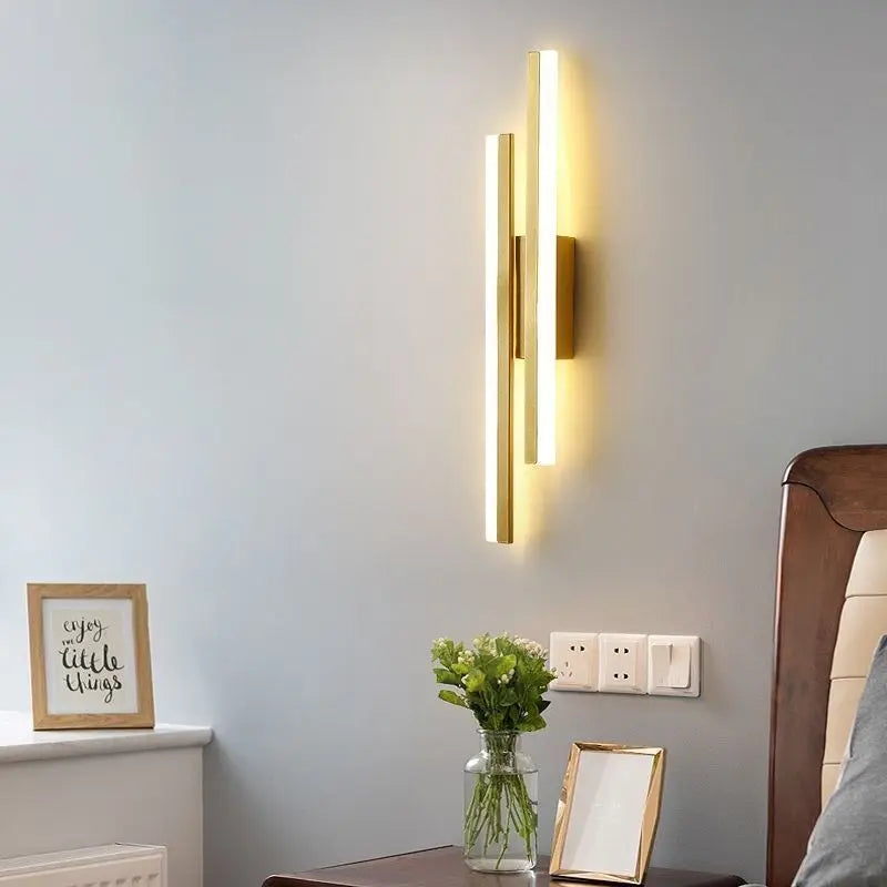 LED Bedroom Wall Lamp Wall Sconces Copper Line Pipe Acrylic Lampshade Indoor Lighting for Living Room Corridor Light Fixture - Buy online at  Vibe In Cart.