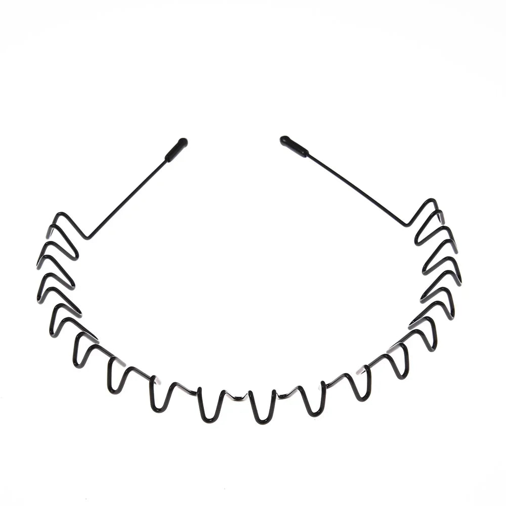 6/1pcs Fashion Metal Hair Band for Men Women Unisex Black Waved Hair Head Hoop Sports Headband Hairband Hair Accessories - Buy online at  Vibe In Cart.