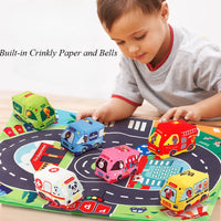 Baby Montessori Soft Car Toy with Map Game Mat Storage Bag Infant Cloth Book Cute Cartoon Sensory Training Toys Toddlers Gifts - Buy online at  Vibe In Cart.