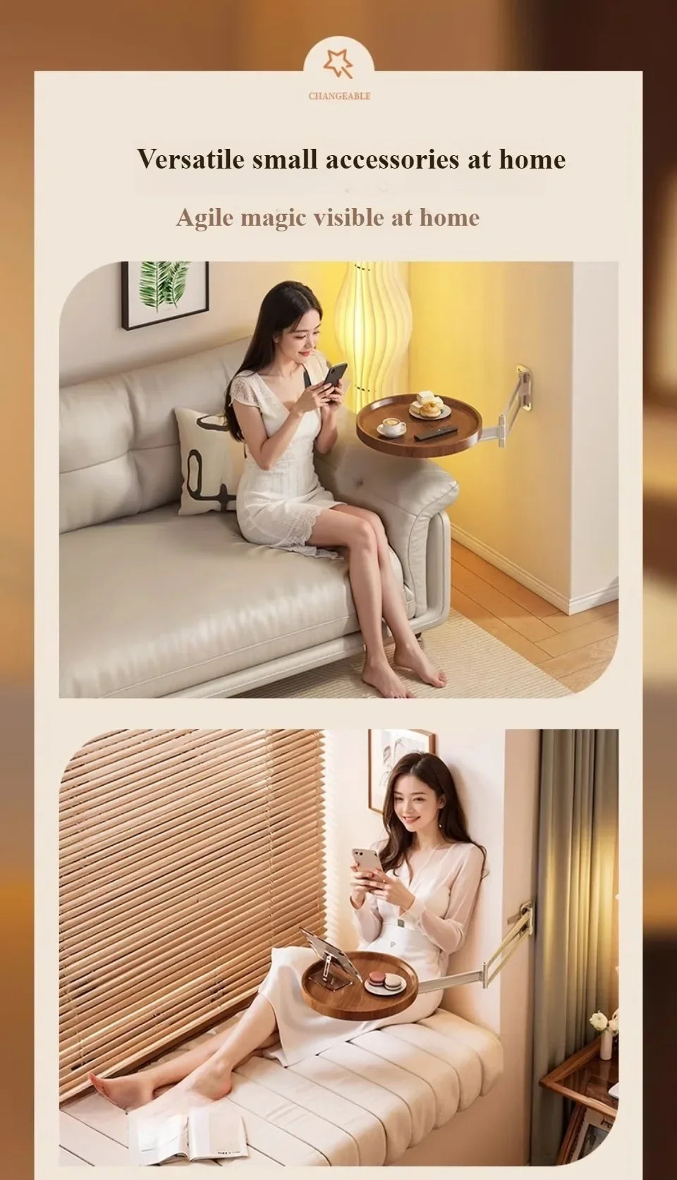 Foldable Wall Mounted Table Bedside Storage Cabinets Multi-Purpose Floating Shelves for Bedroom Living Room Compact Tea Tables - Buy online at  Vibe In Cart.