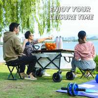 Collapsible Folding Utility Beach Wagon Cart Heavy Duty Large Capacity Fold Wagon Outdoor Trolley Portable Camping Cart Table - Buy online at  Vibe In Cart.