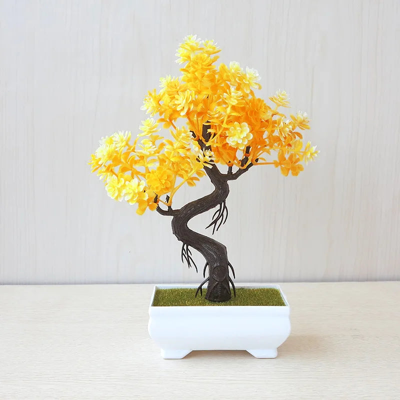 Artificial Plastic Potted Bonsai Tree for Desktop Decoration