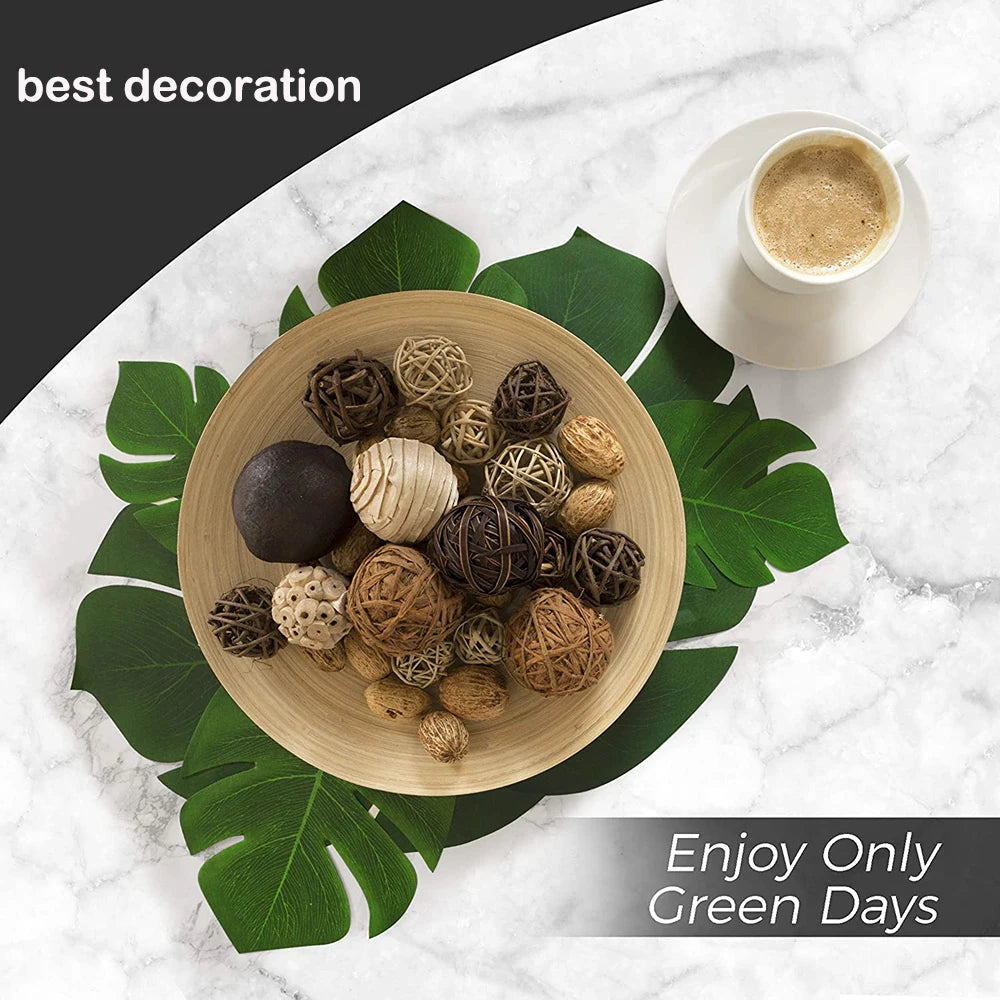 Artificial Tropical Palm Leaves Hawaiian Luau Jungle Party Golden Stems Leaf Decoration Table Wedding Birthday Decor Fake Plants - Buy online at  Vibe In Cart.