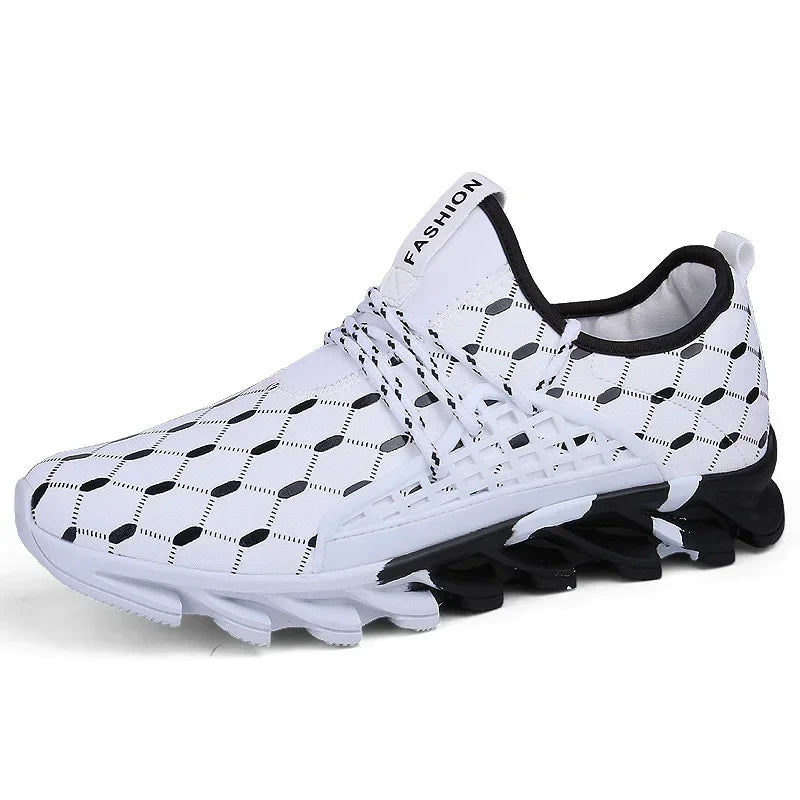 Men's Casual Canvas Sports Shoes With Checkered Pattern