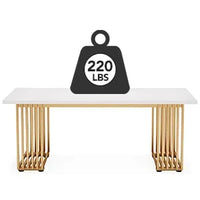 Tribesigns Modern Office Desk, 70.9" Wooden Computer Desk,Executive Desk with Gold Metal Legs, Large Workstation Home Office - Buy online at  Vibe In Cart.