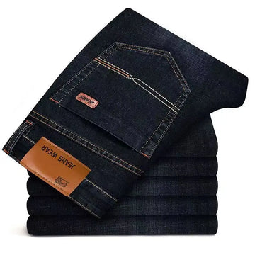 Men Fashion Straight Jeans Men 2025 New Stretch Slim Fit Pants Comfortable Soft Business Denim Trousers Male Brand Clothing - Buy online at  Vibe In Cart.