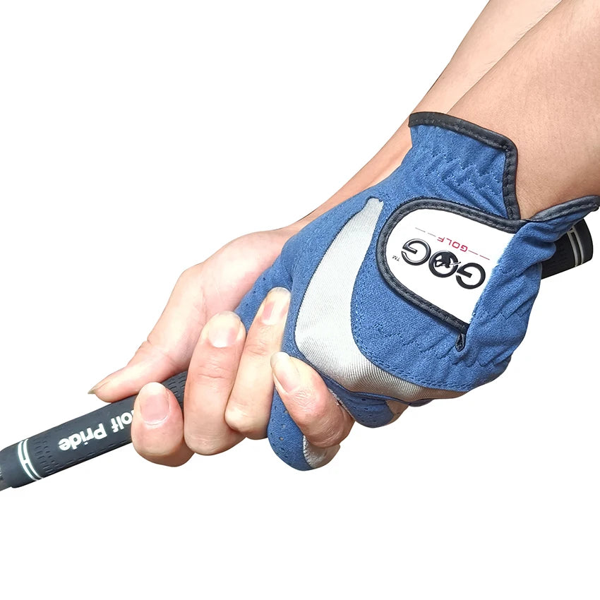Breathable Microfiber Fabric Golf Glove for Men, Left or Right Hand, Blue