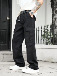 Men's multi pocket denim work pants straight leg denim pants - Buy online at  Vibe In Cart.
