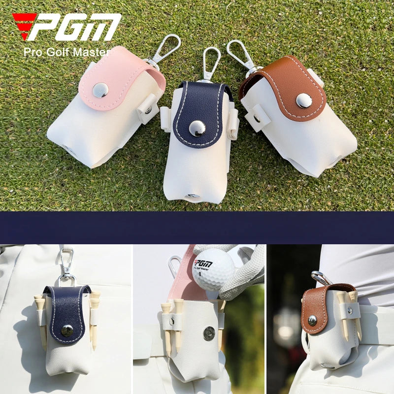 PU Golf Waist Bag Clip with Magnetic Buckle and Ball Storage
