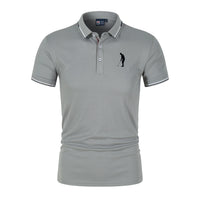 Men's Short Sleeve Turn-Down Collar Polyester Polo Shirt