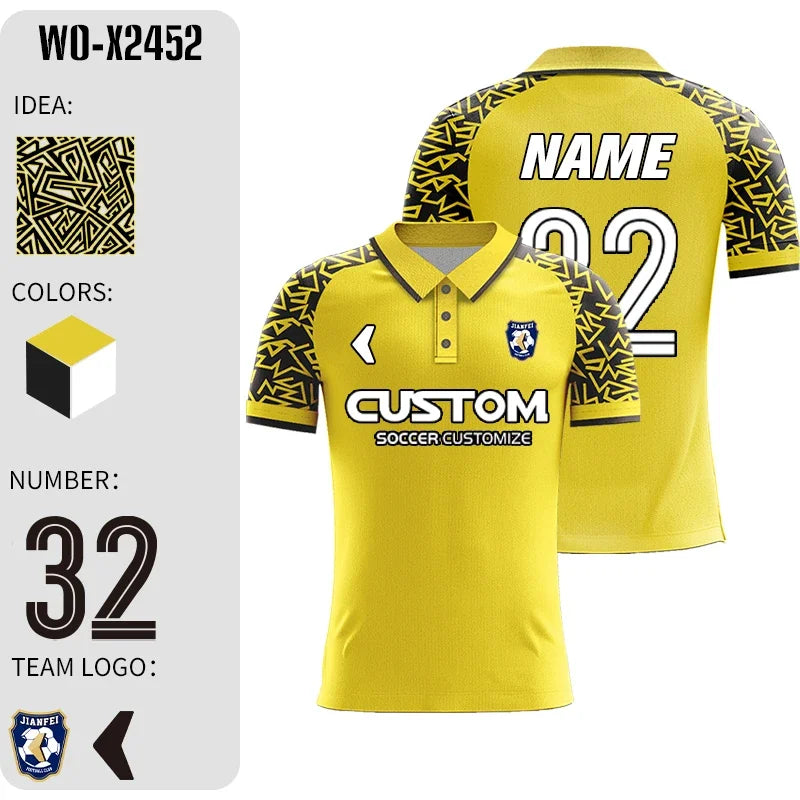 Men's Polyester Soccer Uniform Set with Sublimation Print, Sizes 2-5XL