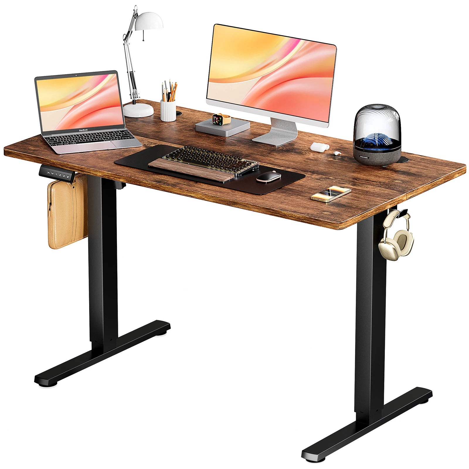 JHK Electric Standing Computer Desk Height Adjustable Workstation Ergonomic Work Table with Metal Frame For Home Office - Buy online at  Vibe In Cart.