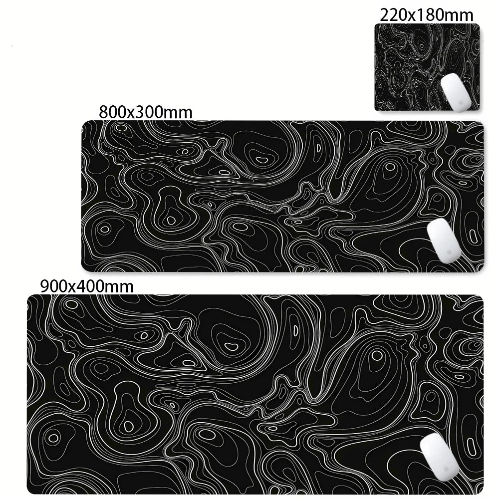 Large Waterproof Non-Slip Rubber Mouse Pad in Black and White