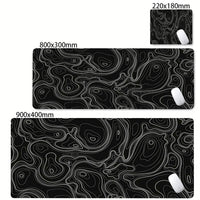 Large Waterproof Non-Slip Rubber Mouse Pad in Black and White