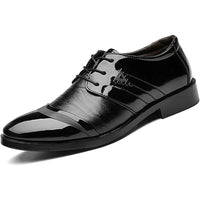 Mens Lace Up Dress Shoes Modern Formal Business Casual Office Suit Tuxedo Patent Leather Oxford Shoes - Buy online at  Vibe In Cart.