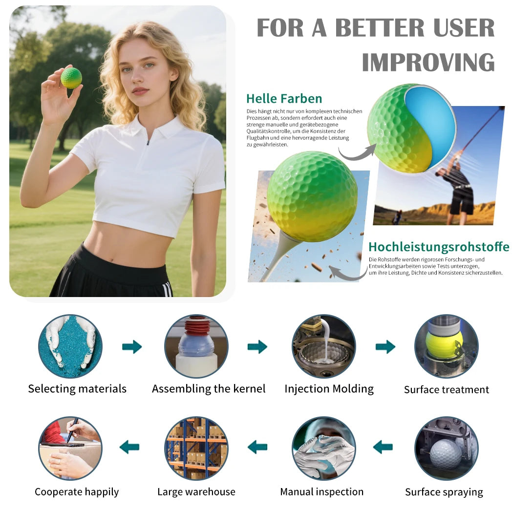 Soft Rainbow Golf Balls for Practice, 3 or 6 Pack