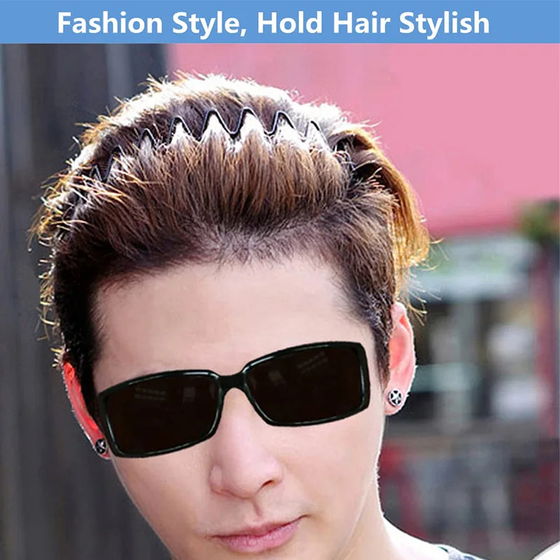 Unisex Black Elastic Non Slip Simple Metal Headbands For Men Women Wavy Hairband Spring Hair Hoop Fashion Hair Accessories - Buy online at  Vibe In Cart.